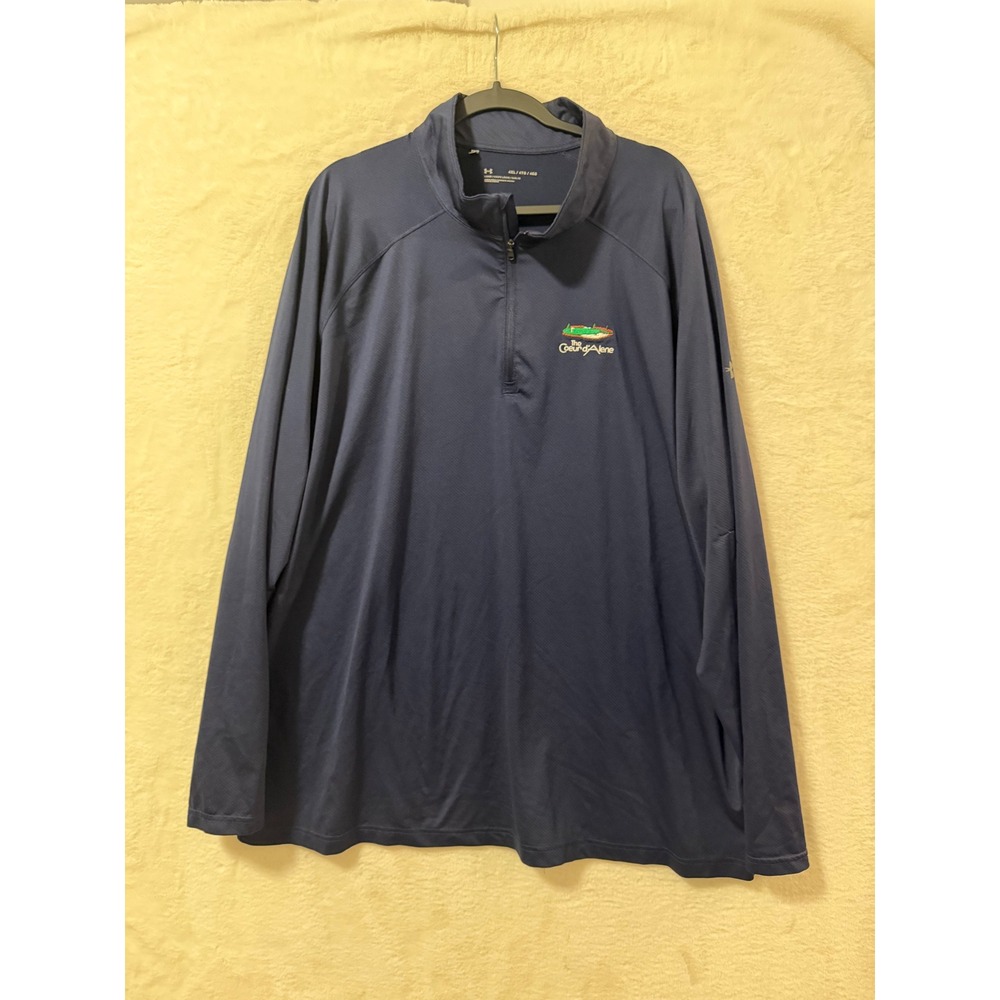Under Armour Mens 4XL Coeur d'Alene Resort Golf 1/4 Zip Pullover Navy Blue Loose